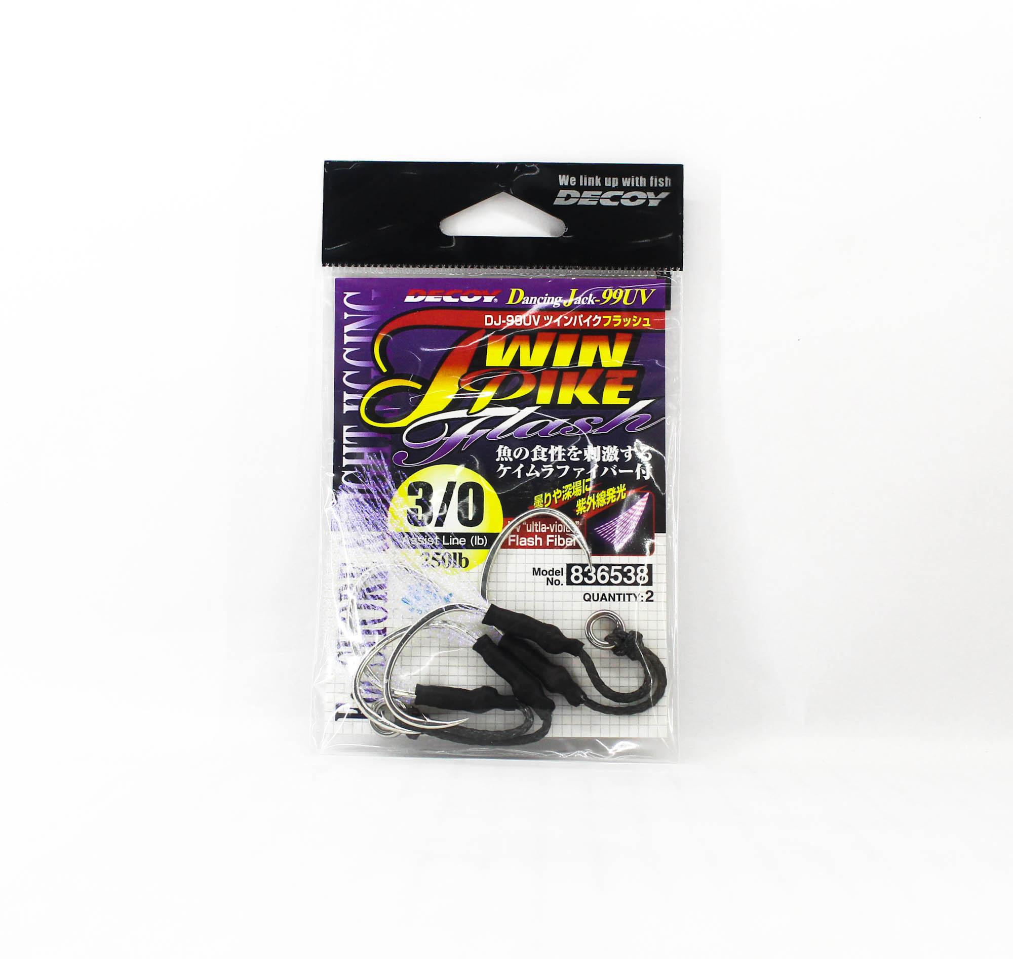 

Decoy DJ-99UV Twin Pike Flash Assist Hooks Size 3/0 (6538)