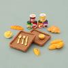 1 Set Oyuncak Bebek Evi Minyatür Yemek Tatlı Pasta Tepsisi Sofra Takımı Mutfak Modeli Dekor Oyuncak Oyuncak Bebek Evi Aksesuarları
