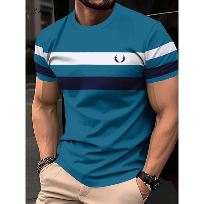 Men's T-Shirt New Casual Summer Outdoor Men Short Sleeved Tee Fashion Simple  Loose Breathable Men's Clothing Round Neck Men Top