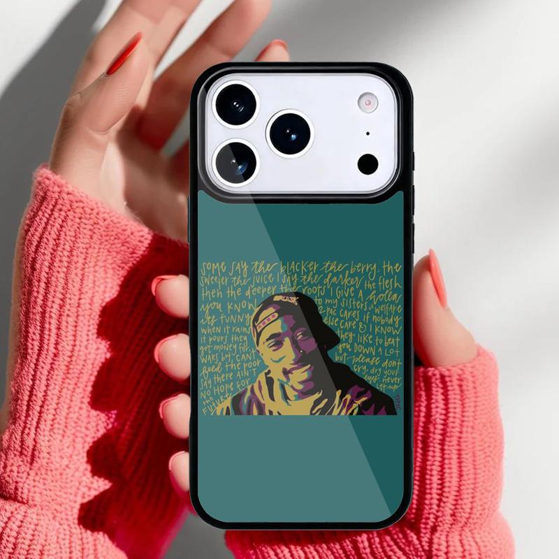 Hip Hop 2Pac Tupac Shakur Phone Case for iPhone 17 16 15 14 13 Pro Max Back Cover for 12 11 Pro Coque