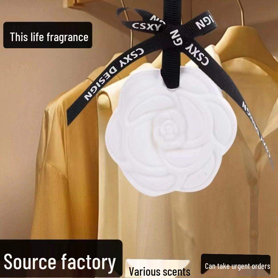 Camellia Gypsum Aroma Diffuser: Hanging Ornament for Wardrobe & Car Fragrance