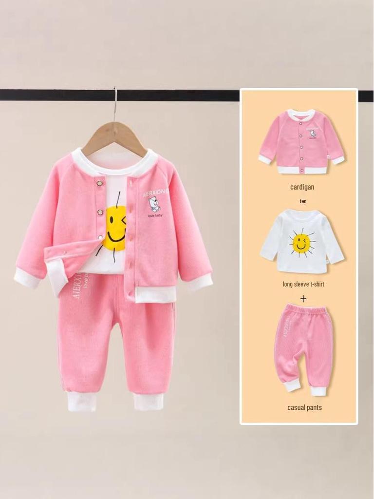 Children's Spring Three-Piece Sports Suit for Boys and Girls - Cute Outerwear Set