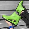New Men's Rain Shoes Fashionable Thickened Youth Waterproof Boots Short Tube Velvet Deodorant Couple Outdoor Wear-resistant Fishing Rubber Shoes