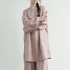 Johnature Women Vintage T-Shirts Puff Sleeve Solid Color Spring Loose Soft Casual Female Long T-Shirt