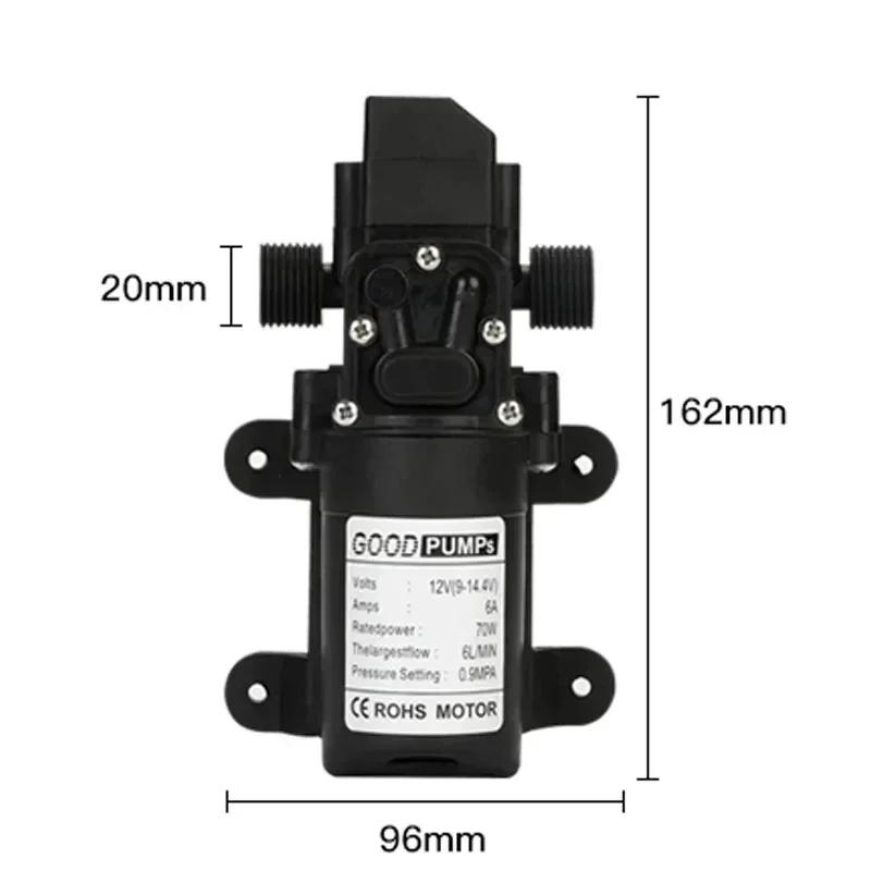 1pcs Automatic Flow Switch AUTO Diaphragm Water Pump Small Safe Self Priming Pumps 6L/Min High Pressure 12V 130PSI Agricultural