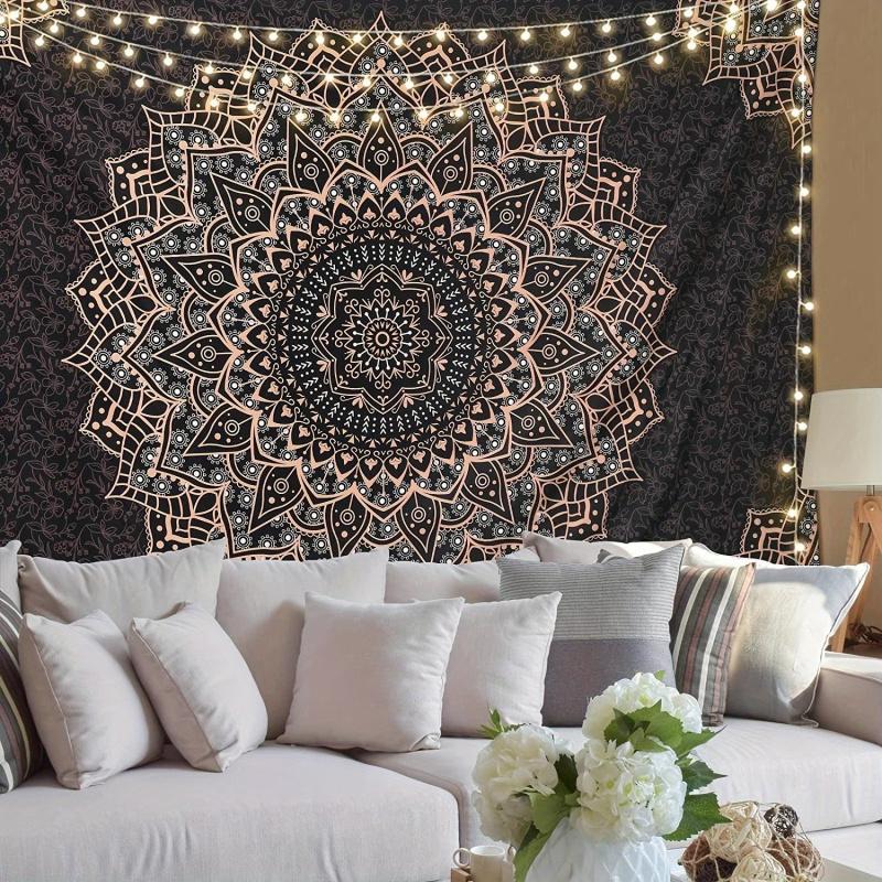 VIKAMA Light Luxury Style Mandala Pattern Tapestry A BohemianInspired Decorative Tapestry Suitable For Living Rooms And Bedroom