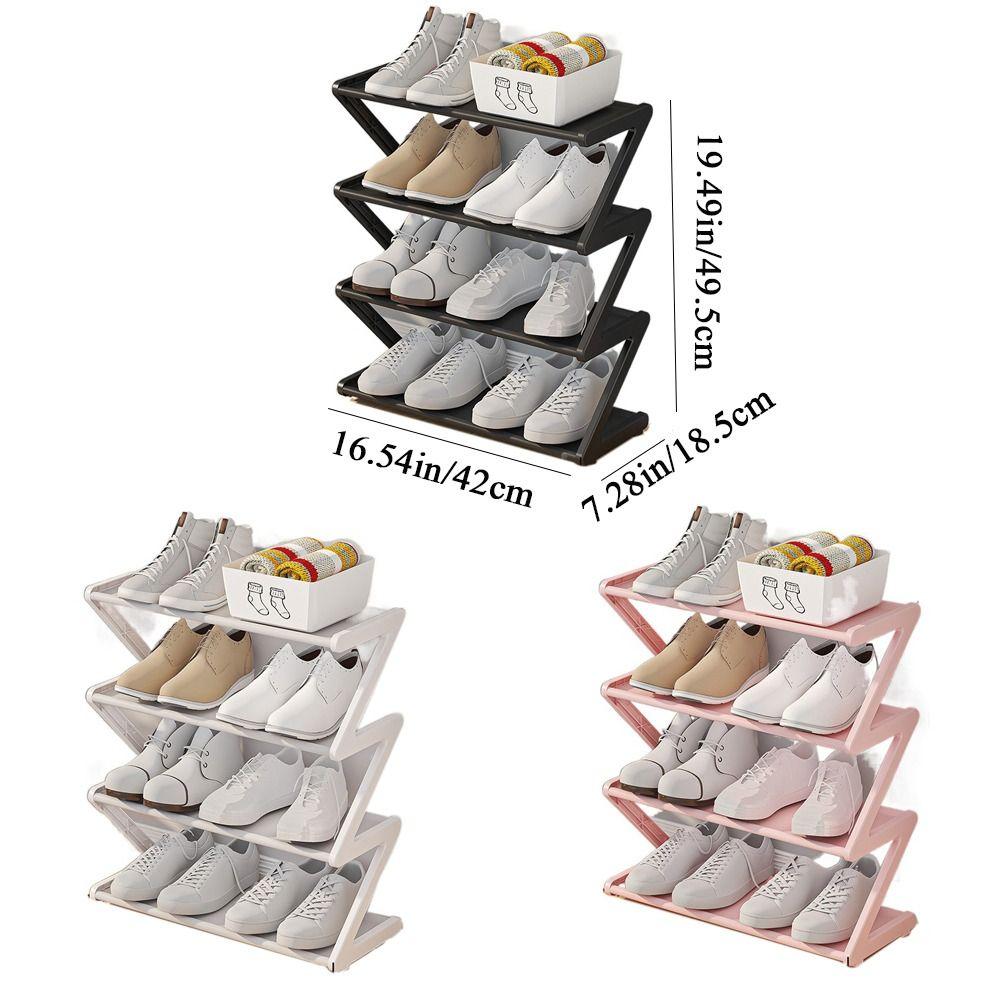 Z-Shaped Shoe Stand Plastic Shoe Storage Rack Multifunctional Doorway Shoe Rack  Dormitory