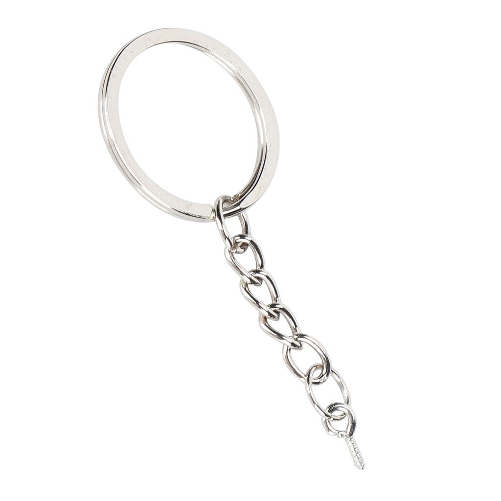 10pcs Key Ring Alloy Key Chain Ring Parts with Screw Eye Pin Connector DIY AccessoriesSilver 30mm / 1.2in