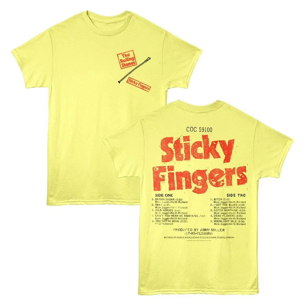 Rolling Stones Sticky Fingers Список песен Мужская футболка Унисекс футболка XXL