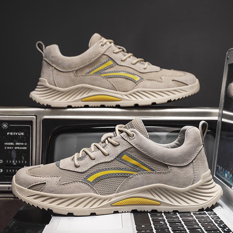 Summer Men Sandals Handmade Genuine Leather Shoes Man Outdoor Antiskid Beach Sandals Breathable Mesh Shoes Men Sandals Lightwei