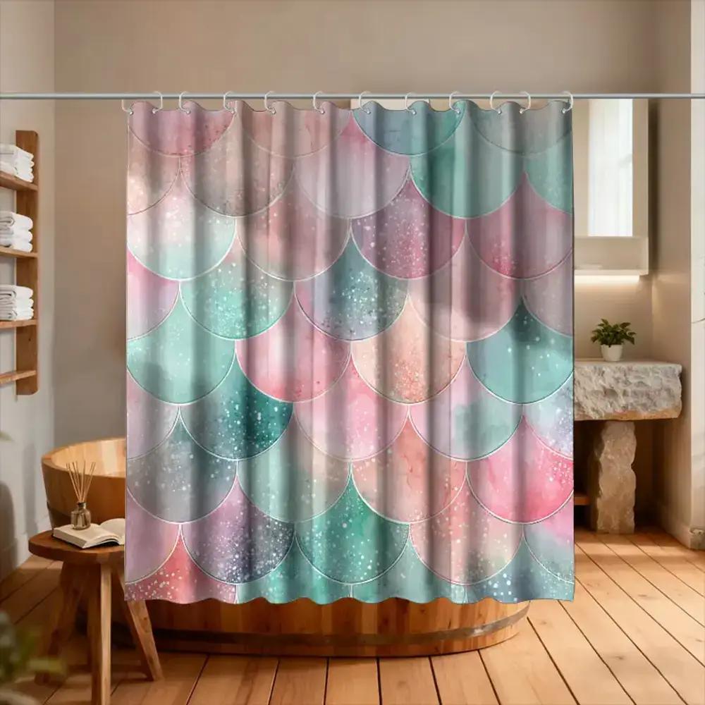 

1Pc Bathroom Shower Curtain, Pink Party, Pink Party Festival Shower Curtain, Includes 12 Hooks, 70.87*70.87Inch Bathroom Curtain W60H190(CM)-1 Pcs