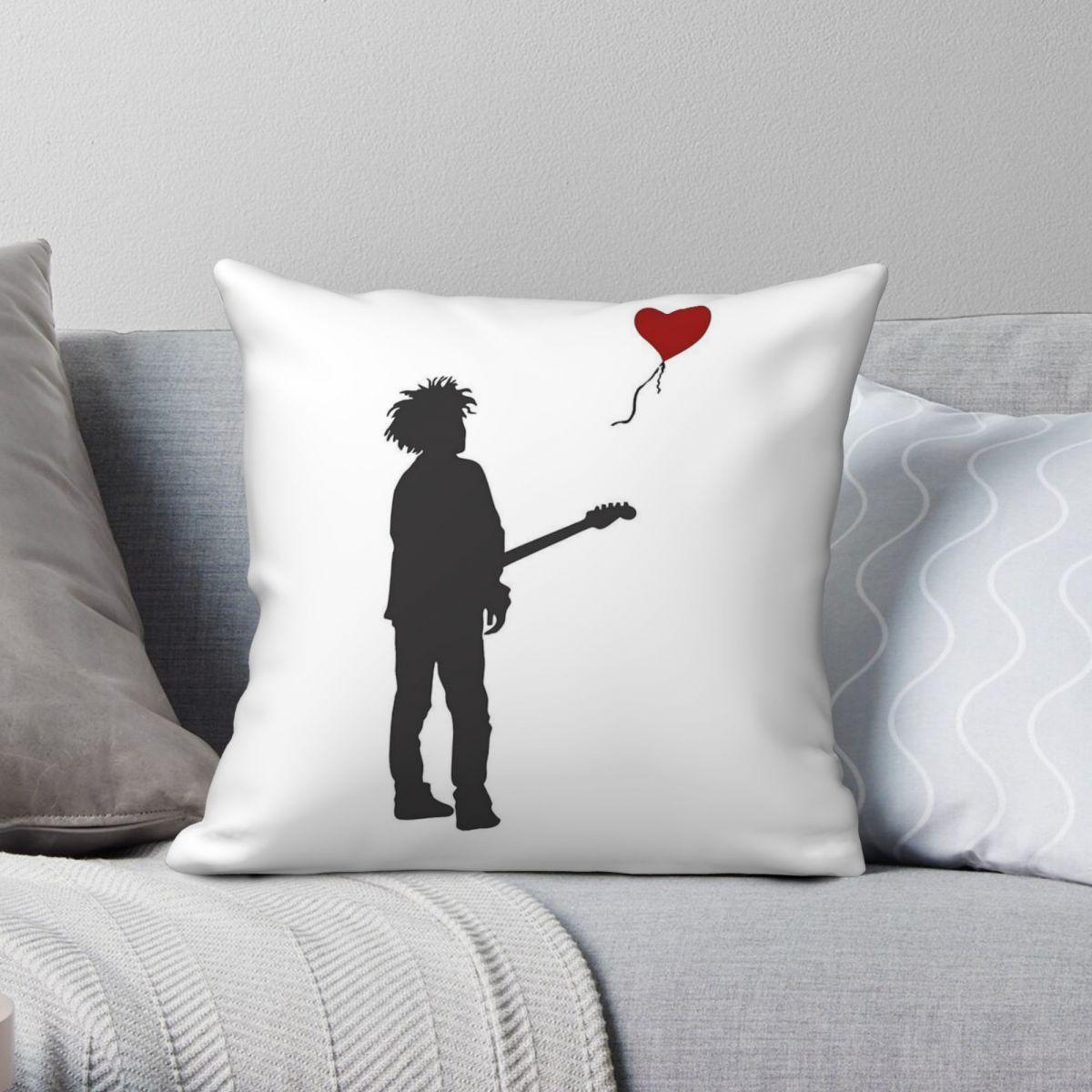 Green Harvest Unisex Robert Smith The Cure Banksy Square Pillowcase Polyester Linen Velvet Creative Zip Decor Throw Pillow Case Bed Cushion Cover