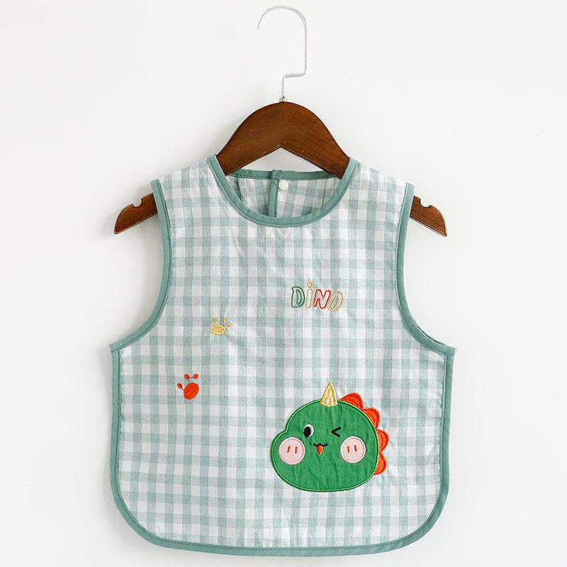 

Waterproof Baby Bibs: Sleeveless, Anti-Stain, Solid Food Cartoon Coveralls for Infants and Toddlers Size 90