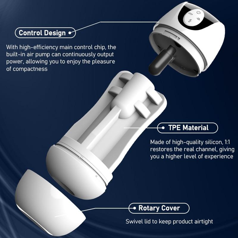 Masturbators for Men Automatic Sucking Real Vagina Vibrator Male Masturbation Cup Pussy Pocket Sex Machine Toys