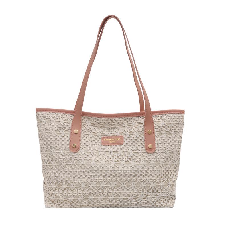 Fresh summer new style fashion design color matching straw woven shoulder underarm bag women