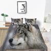 3D Wolf Print Pillowcase and Quilt Cover Full Size Bedroom Home Bedding Set Fashion Home Bedding Gift