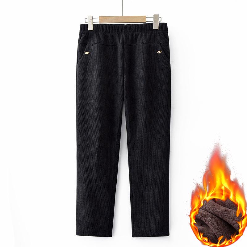 Mom's Spring Straight-Leg Elastic Pants for Middle-Aged Women - Plus Size Casual Fit