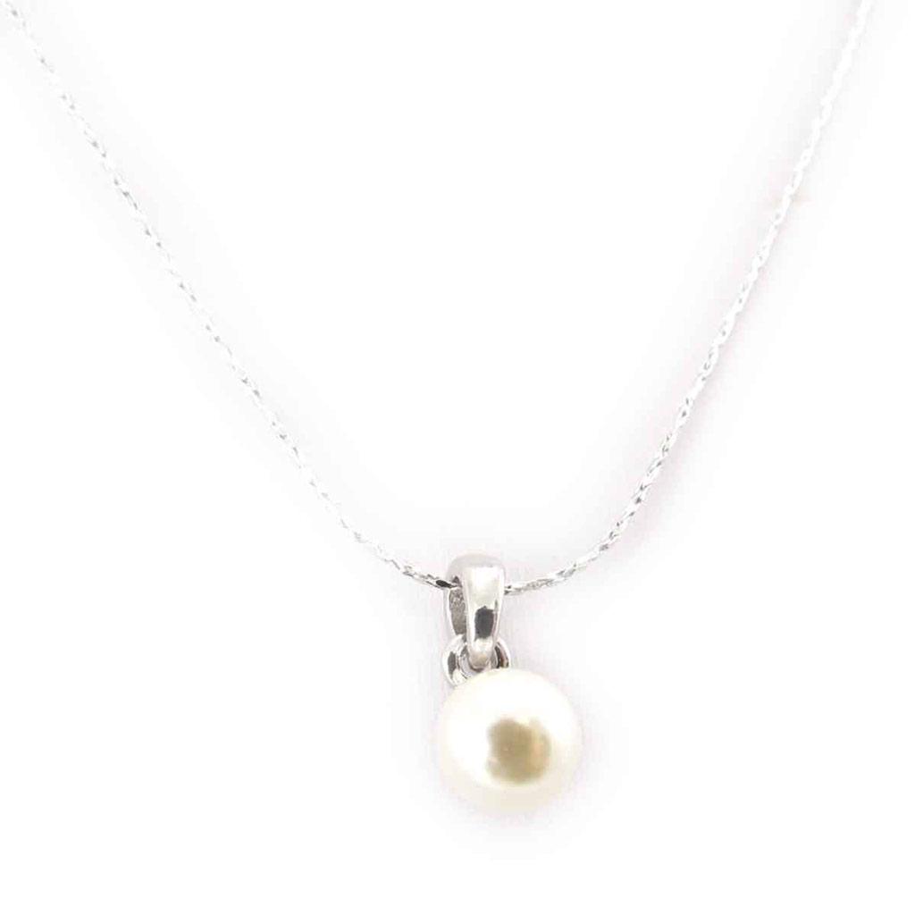 Les Trésors De Lily [J8915] - Silver Ivory 'Perla' Necklace