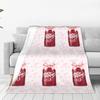 Dr Pepper Pink Ribbon Blanket Drink Fleece Vintage Warm Throw Blanket for Home Spring/Autumn