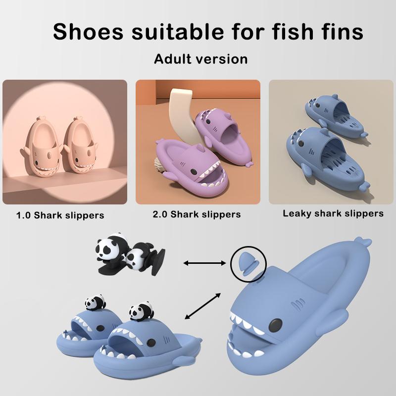 Fashion 1Pair Panda DIY Shoes Accessories Night Glowing Lantern Unicorn Cute Strawberry Ice Cream Fins Shark Slippers Accessories