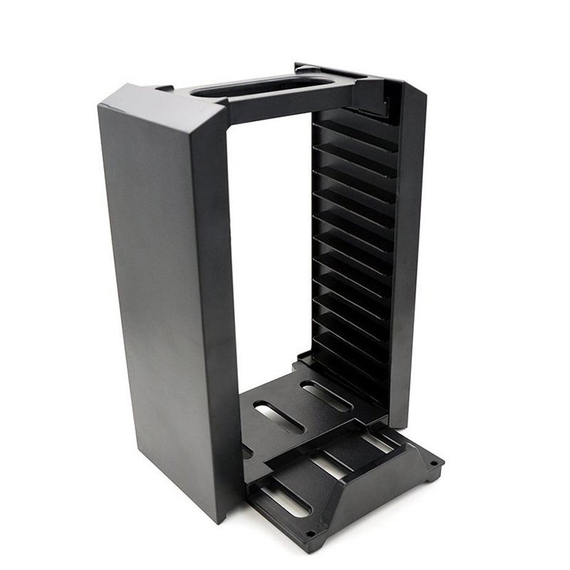 Game Disk Tower Vertical Stand for PS4 Dual Controller Charging Dock Station for  4 PRO Slim