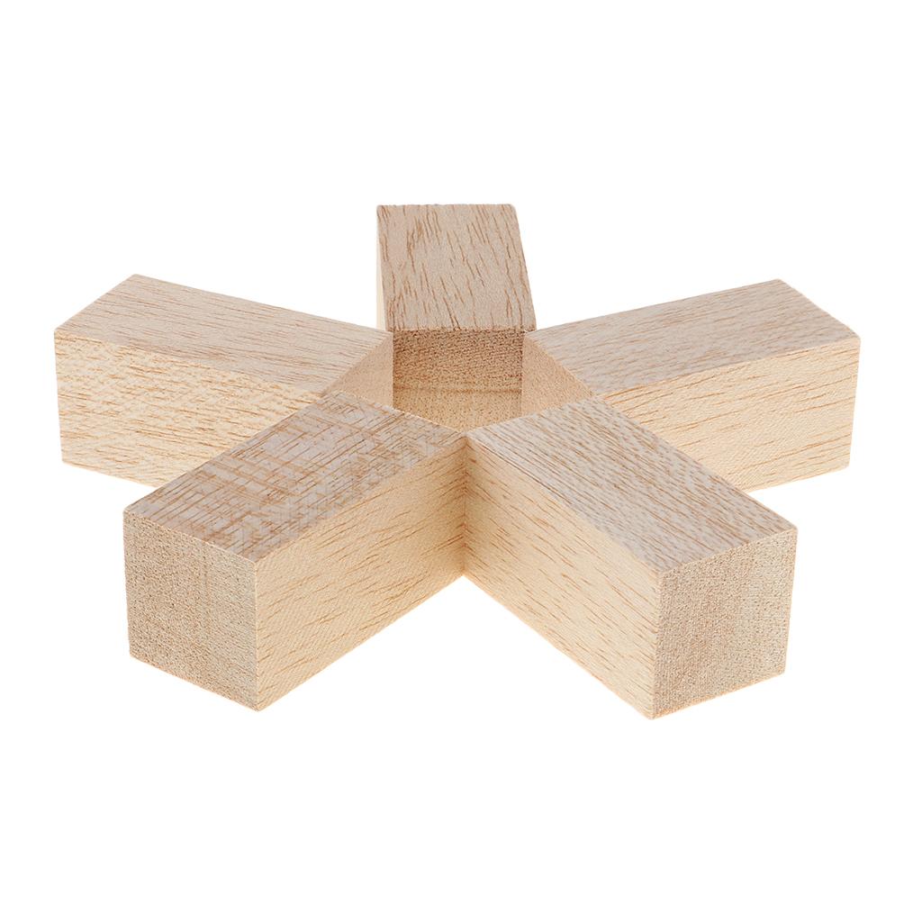 Wood Blocks for Crafts And DIY Projects – Set of 5, 80/60 Mm