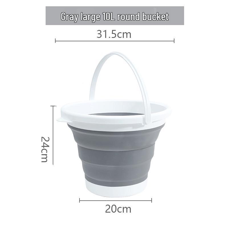 Cubo de viaje portátil y plegable para exteriores - Cubo grande de plástico para lavado de autos y pesca