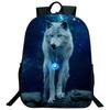 Ice Fire Wolf Backpack Schoolbag Primary School Students Backpack Angry Wolf Printed Bookbag Kids Back To School Mochila Gift