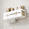 Kitchen Tissue Box Multifunction Punch-Free Wall Mount Spice Shelf Toilet Paper Phone Rack Roll Paper Removable Tissue Universal
