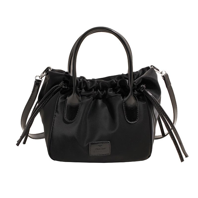 

Сумка Премиум Сумка-ведро с завязками Модная модная сумка через плечо Женская повседневная сумка чёрный