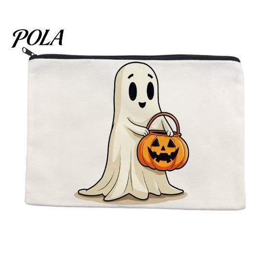 Scratch Resistant Pouch Halloween Makeup Bag, Durable Canvas Storage Multi Purpose Case Zipper Toiletry Pouch, for Cosmetics And Stationery Bag