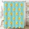 Bright Blue Chickens Shower Curtain Set 72\W x 84\L Bathroom Decor with Hooks (Set of 3) Cute Kids' Bath Tarp with Non-Slip Back