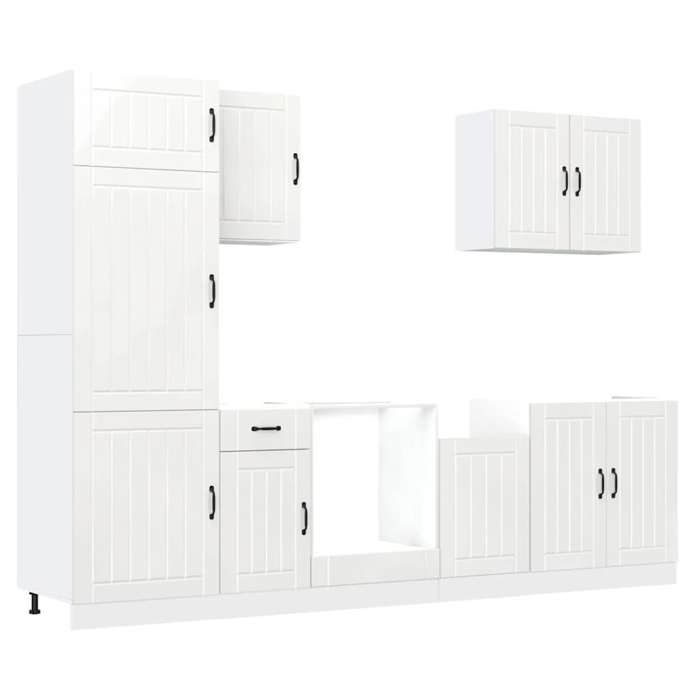 VidaXL Ensemble d'armoires de cuisine 7 pcs Kalmar bois d'ingénierie, ensemble d'armoire, étagère de rangement, placard, 3314773