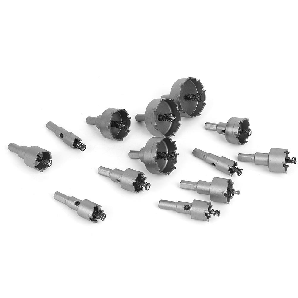 13PCs Drill Bit Hole Saw Set Carbide Tip Gear Cutter Electrical Tools Accessory 16 53mm