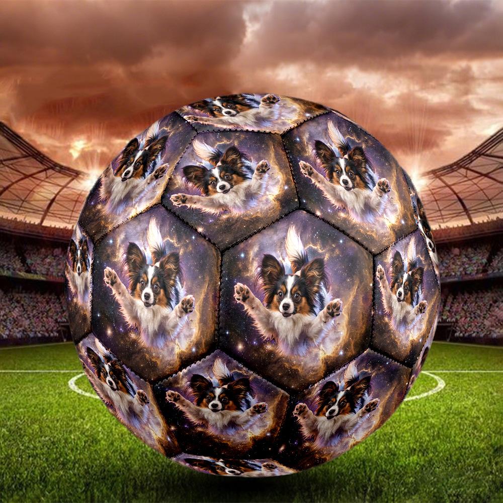 Galaxy Cat Dog Indoor Soccer Ball Size 5 Colorful All Ages Machine Stitched PVC Competition Ready Durable High-Bounce