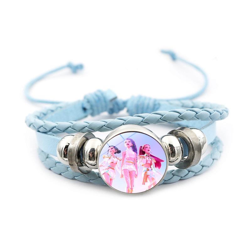 KPop Demon Hunter Bracelet Cartoon Anime Cosplay Bracelet Woven Rope Chain Pendant Fashion Accessories Girl Peripheral for Fans