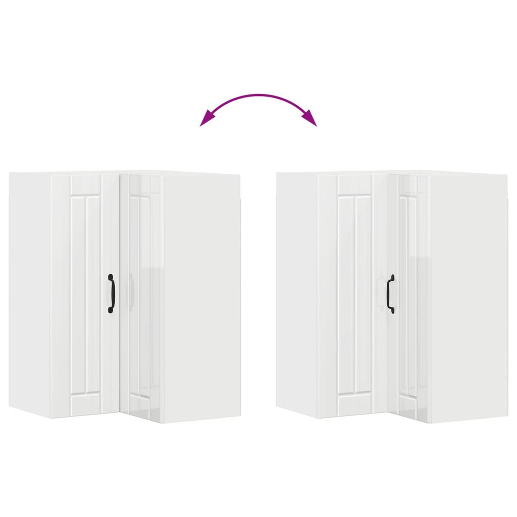 Lucca Wall Corner Cabinet High Gloss White 57 x 57 x 80 cm