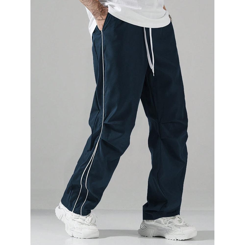 Summer Trendy Retro Windproof Men's Loose Straight-Leg Sports Pants