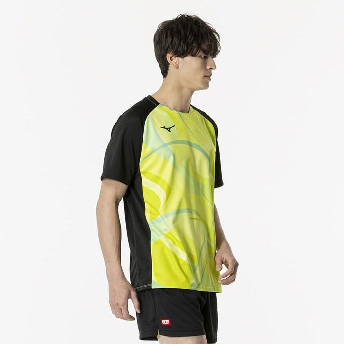 [Butterfly] Table Tennis Shirt 82JAB501, Unisex, Lime Yellow, L