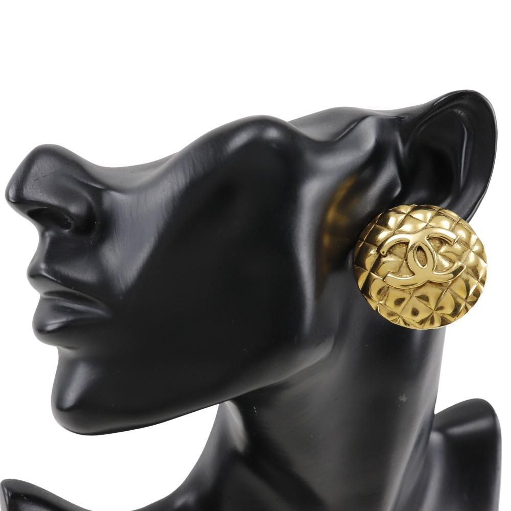 Chanel Cercei COCO Mark Matelasse vintage Aur placat 41g Femei Folosit