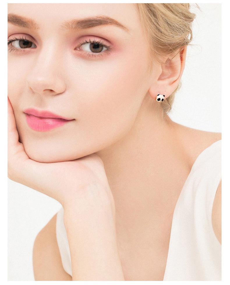 925 Sterling Silber Niedliche Panda Ohrringe - Schlicht, Vielseitig und Perfekt für Schülerinnen und Schüler