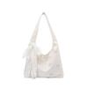 Canvas Tote Bag With Butterfly Knot Print For Daily School And Commuting Use