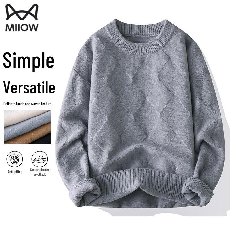 MiiOW Men s 2025 Winter Round Neck Knit Sweater 2XL