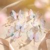 50Pcs Double-layer Chiffon Butterfly Embroidered Patches Bridal Hair Accessories