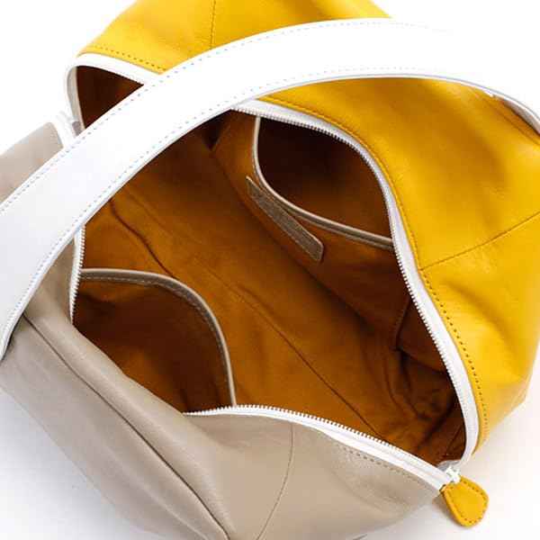 Handbag Sand 52431 [Kitamura] Cube-shaped Y-1184 Women's Beige/Mustard