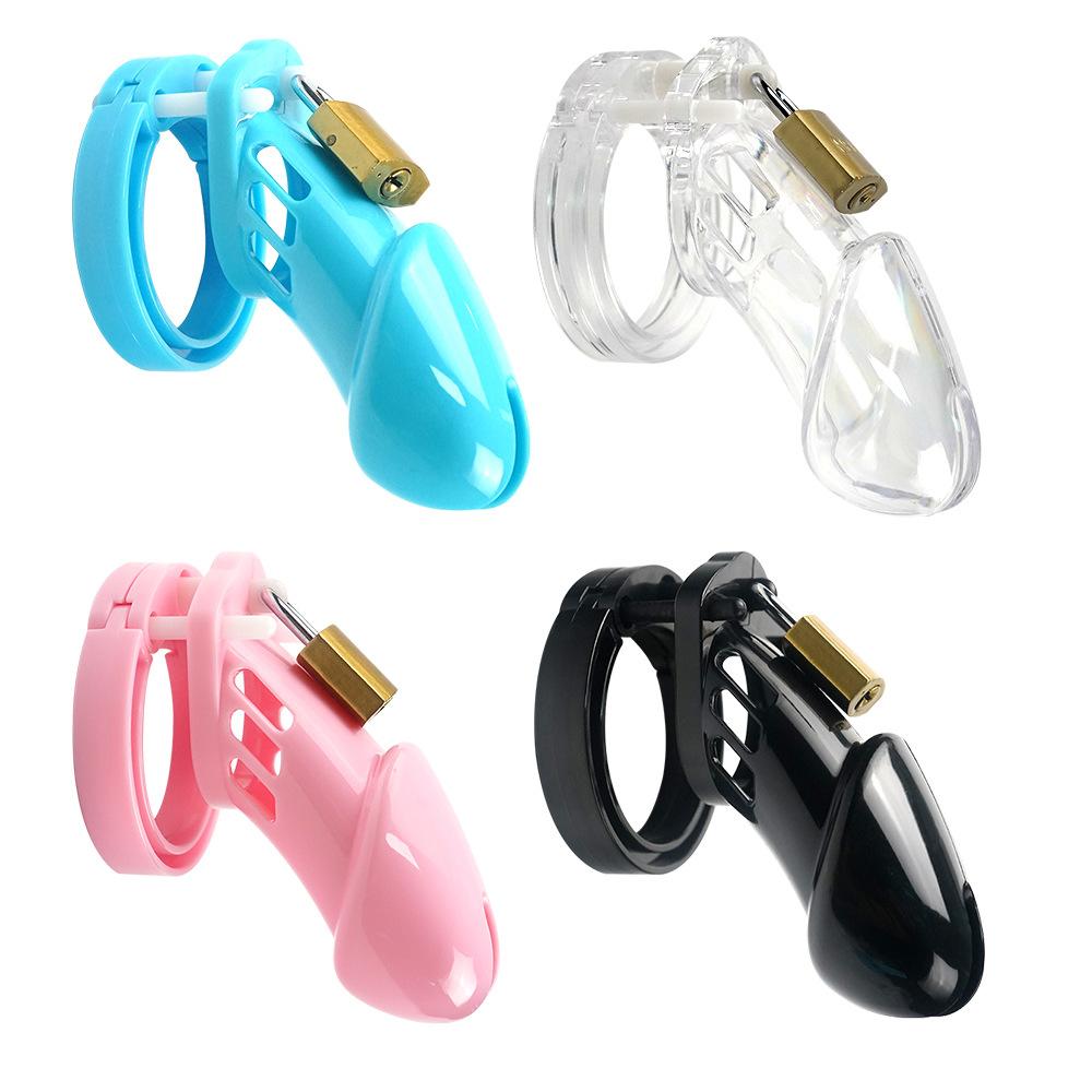 Male Chastity Device Short Plastic Waterproof Cage Locking Cock Cage SM BDSM Adult Toy Chastity Belt Men Secure Comfortable