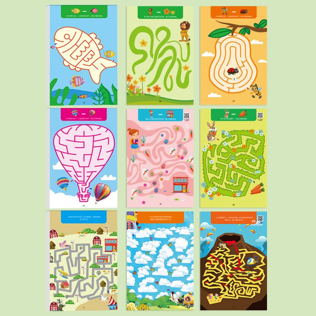 Children's Maze Training Book Concentration Puzzle Toys Whole Brain Thinking Intelligence Development Training 60ML