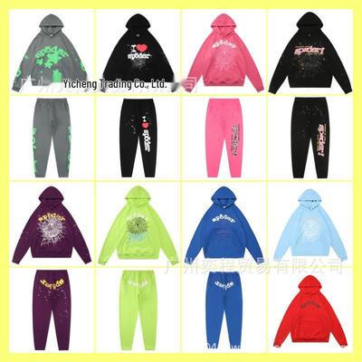 SP5DER Pěnový Tisk Americký Hip Hop West Coast Mikina Set