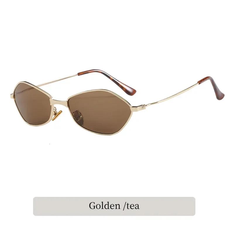 Metal Diamond-shaped Frame UV400 Sunglasses Unisex INS Style Anti-ultraviolet Daily Sun Glasses Fashion Wear Take