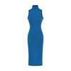 American Spicy Girl High Neck Sleeveless Bodycon Midi Dress